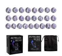 Pierres runiques - Ensemble de divination spirituelle 25 pièces | Runes gravées avec guide, symboles de lettres en pierre naturelle, outil de méditation pour hommes, femmes, adolescents, jeunes, ritue