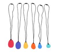 Pierres sensorielles pour enfants Motif de texture Couleurs vives Jouets en silicone silencieux Améliorer les expériences sensorielles pour garçons et filles 6 pièces avec corde de suspension