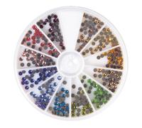 Pierres Strass Hotfix, 3mm Ø, Multicolore, Boîte 360 Pièces, Boîte 420 Pièces