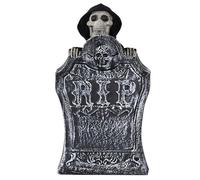 Pierres tombales d'halloween, Pierre tombale effrayante et Lumineuse avec des Yeux Rouges soulevant Un crâne, décor animatronique Effrayant d'halloween activé par Le Son pour Maison hantée.