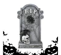 Pierres Tombales d'Halloween Stèles Design Crâne et Plaques de Jardin