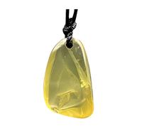 Pierretoiles - Collier avec Pendentif en Citrine Polie"Créativité et Prospérité", Pierre Minérale de Qualité, Cadeau Bijou Femme ou Homme, Longueur Ajustable