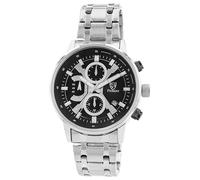 Pierrini Montre chronographe pour homme - En acier inoxydable avec chronomètre et affichage de la date - Montre à quartz sportive élégante avec aiguilles lumineuses et boîte cadeau - Étanche à 3 ATM
