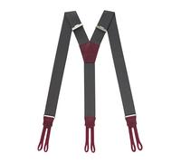 PIERROT Bretelles à Boutons Homme Larges Premium Made in France - Taille Unique Ajustable - Elastique Renforcé et Finitions en Cuir - Garantie à vie (7SAM_Achlys)