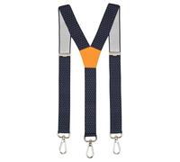 PIERROT Bretelles à Mousquetons Homme Larges Premium Made in France - Taille Unique Ajustable Elastique Confortable Renforcé et Finitions en Cuir - Mousqueton Ultra Résistant (6SAM_Lou)