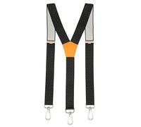 PIERROT Bretelles à Mousquetons Homme Larges Premium Made in France - Taille Unique Ajustable Elastique Confortable Renforcé et Finitions en Cuir - Mousqueton Ultra Résistant (6SAM_Tristan)