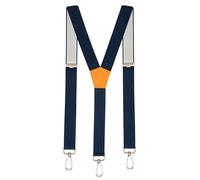 PIERROT Bretelles à Mousquetons Homme Larges Premium Made in France - Taille Unique Ajustable Elastique Confortable Renforcé et Finitions en Cuir - Mousqueton Ultra Résistant (6SAM_David)