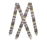 PIERROT Bretelles Homme Larges Made in France - Elastique Ultra Résistant & 4 Clips Extra Fort en X - Taille Ajustable Jusqu’à 130cm - Garantie à Vie - Fabrication Artisanale