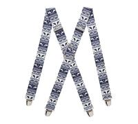 PIERROT Bretelles Homme Larges Made in France - Elastique Ultra Résistant & 4 Clips Extra Fort en X - Taille Ajustable Jusqu’à 130cm - Garantie à Vie - Fabrication Artisanale