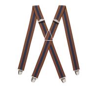 PIERROT Bretelles Homme Larges Made in France - Elastique Ultra Résistant & 4 Clips Extra Fort en X - Taille Ajustable Jusqu’à 130cm - Garantie à Vie - Fabrication Artisanale