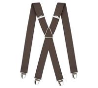 PIERROT Bretelles Homme Larges Made in France - Elastique Ultra Résistant & 4 Clips Extra Fort en X - Taille Ajustable Jusqu’à 130cm - Garantie à Vie - Fabrication Artisanale