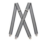 PIERROT Bretelles Homme Larges Made in France - Elastique Ultra Résistant & 4 Clips Extra Fort en X - Taille Ajustable Jusqu’à 130cm - Garantie à Vie - Fabrication Artisanale