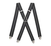 PIERROT Bretelles Homme Larges Made in France - Elastique Ultra Résistant & 4 Clips Extra Fort en X - Taille Ajustable Jusqu’à 130cm - Garantie à Vie - Fabrication Artisanale
