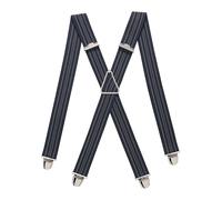 PIERROT Bretelles Homme Larges Made in France - Elastique Ultra Résistant & 4 Clips Extra Fort en X - Taille Ajustable Jusqu’à 130cm - Garantie à Vie - Fabrication Artisanale