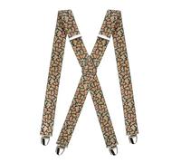 PIERROT Bretelles Homme Larges Made in France - Elastique Vintage Original Ultra Résistant & 4 Clips Extra Fort en X - Taille Unique Ajustable Jusqu’à 130cm - Garantie à Vie - Fabrication Artisanale