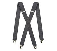 PIERROT Bretelles Homme Larges Made in France - Elastique Vintage Original Ultra Résistant & 4 Clips Extra Fort en X - Taille Unique Ajustable Jusqu’à 130cm - Garantie à Vie - Fabrication Artisanale