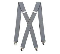 PIERROT Bretelles Homme Larges Made in France - Elastique Vintage Original Ultra Résistant & 4 Clips Extra Fort en X - Taille Unique Ajustable Jusqu’à 130cm - Garantie à Vie - Fabrication Artisanale