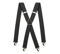 PIERROT Bretelles Homme Larges Made in France - Elastique Vintage Original Ultra Résistant & 4 Clips Extra Fort en X - Taille Unique Ajustable Jusqu’à 130cm - Garantie à Vie - Fabrication Artisanale