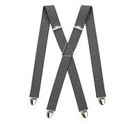 PIERROT Bretelles Homme Larges Made in France - Elastique Vintage Original Ultra Résistant & 4 Clips Extra Fort en X - Taille Unique Ajustable Jusqu’à 130cm - Garantie à Vie - Fabrication Artisanale