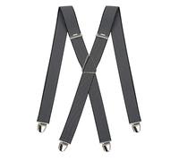 PIERROT Bretelles Homme Larges Made in France - Elastique Vintage Original Ultra Résistant & 4 Clips Extra Fort en X - Taille Unique Ajustable Jusqu’à 130cm - Garantie à Vie - Fabrication Artisanale