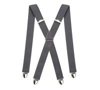 PIERROT Bretelles Homme Larges Made in France - Elastique Vintage Original Ultra Résistant & 4 Clips Extra Fort en X - Taille Unique Ajustable Jusqu’à 130cm - Garantie à Vie - Fabrication Artisanale