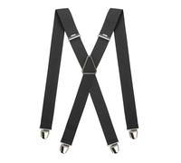 PIERROT Bretelles Homme Larges Made in France - Elastique Vintage Original Ultra Résistant & 4 Clips Extra Fort en X - Taille Unique Ajustable Jusqu’à 130cm - Garantie à Vie - Fabrication Artisanale