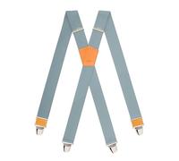 PIERROT Bretelles Homme Larges Premium Made in France - Taille Unique Ajustable - Elastique Renforcé et Finitions en Cuir - 4 Pinces Ultra Fortes en X - Garantie à vie