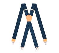 PIERROT Bretelles Homme Larges Premium Made in France - Taille Unique Ajustable - Elastique Renforcé et Finitions en Cuir - 4 Pinces Ultra Fortes en X - Garantie à vie