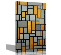 Piet Mondrian Toile murale encadrée avec grille de composition 1 par Piet Mondrian Décoration d'intérieur Décoration murale Taille XL 76 x 101 cm