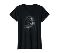 Pieta Mary Tenant Le Corps de Jésus-Christ T-Shirt Graphique avec Valeur, Femme, Noir, L