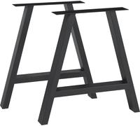 Piètement de table 'Eschau' set de 2 pour table d'appoint table basse acier 40x40 cm noir