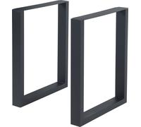 Piètement de table 'Makers' set de 2 pour table à manger bureau acier 72x60 cm noir