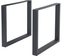 Piètement de table 'Makers' set de 2 pour table à manger bureau acier 72x70 cm noir