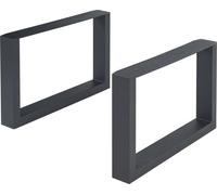 Piètement de table 'Makers' set de 2 pour table d'appoint Table basse acier 40x64 cm Noir