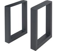Piètement de table 'Makers' set de 2 pour table d'appoint Table basse acier 43x30 cm Noir