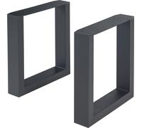Piètement de table 'Makers' set de 2 pour table d'appoint Table basse acier 43x40 cm Noir