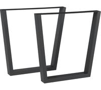 Piètement de table set de 2 'Lalling' pour table à manger bureau acier 72 x 55/75 cm noir