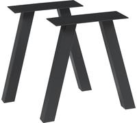 Piètement de table set de 2 'Mariager' pour table basse banc pouf acier 42 x 40 cm noir