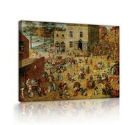 Pieter Bruegel Renaissance impressions sur toile pour la décoration intérieure Jeux d’enfants Art mural pour la ferme chambre à coucher bureau Décoration murale vintage 20x28cm Cadre intérieur