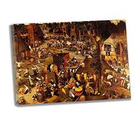 Pieter Brueghel the Younger《Foire flamande》Impressions Sur Toile D'art Mural Salon de Chambre à Coucher Tendue et Encadrée Decor à La Maison Tableaux(Encadrée,（55x77cm）22x30inch)