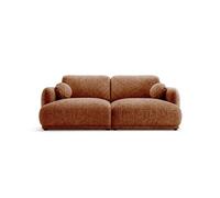 Pietro - Canapé droit 3 places en tissu texturé - Terracotta