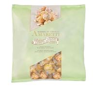 Pietro Rossi Amaretti souple 750 g [Emballage individuel] - avec 37,5% de noyaux d'abricot - Biscuit à café italien - Parfait pour le café, les boissons chaudes et comme décoration - Recette