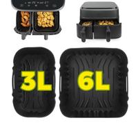 Pietuley Moule Silicone Air Fryer Philips Dual Basket Série 3000 9 Litres(6L/3L), Réutilisable Accessoires Air Fryer pour Philips Airfryer Série 5000 NA550/00, Plat pour Air Fryer Philips NA350/00