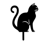 Pieu de cour de chat noir - Panneau de décoration de pelouse en métal, unité de piquet de cour de chat noir, décor de pelouse en métal | Système d'ornement de jardin silhouettes, pièce de décoration