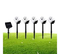 Pieu Halloween - Lot De 5 Piquets Solaires Fantômes | Décorations Éclairage Fantôme Étanche pour Cimetière - Terrasse Pelouse Porche Chemin