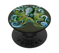 Pieuvre à 8 Bras Style Tatouage Vert PopSockets PopGrip Adhésif