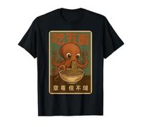 Pieuvre Amusant Ramen Graphic Japonais Kawaii Anime Pieuvre T-Shirt