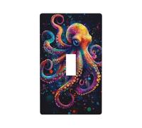 Pieuvre coloré à pois tourbillons fantaisie art décoration unique plaque murale 1 gang pour cuisine, ferme, chambre à coucher, salle de bain