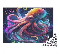 Pieuvre colorée Art Marin Puzzle Papier 1000 pièces Adultes, Stimulation mentale, Puzzle océan décoration 38x26cm/1000pcs