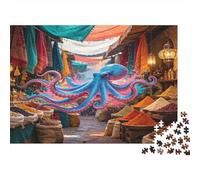Pieuvre Colorée Bazar Puzzle 1000 Pièces Jeu de Puzzle 1000 Pièces Marché Exotique Relaxation Décoration Esprit Cadeau 38x26cm/1000pcs